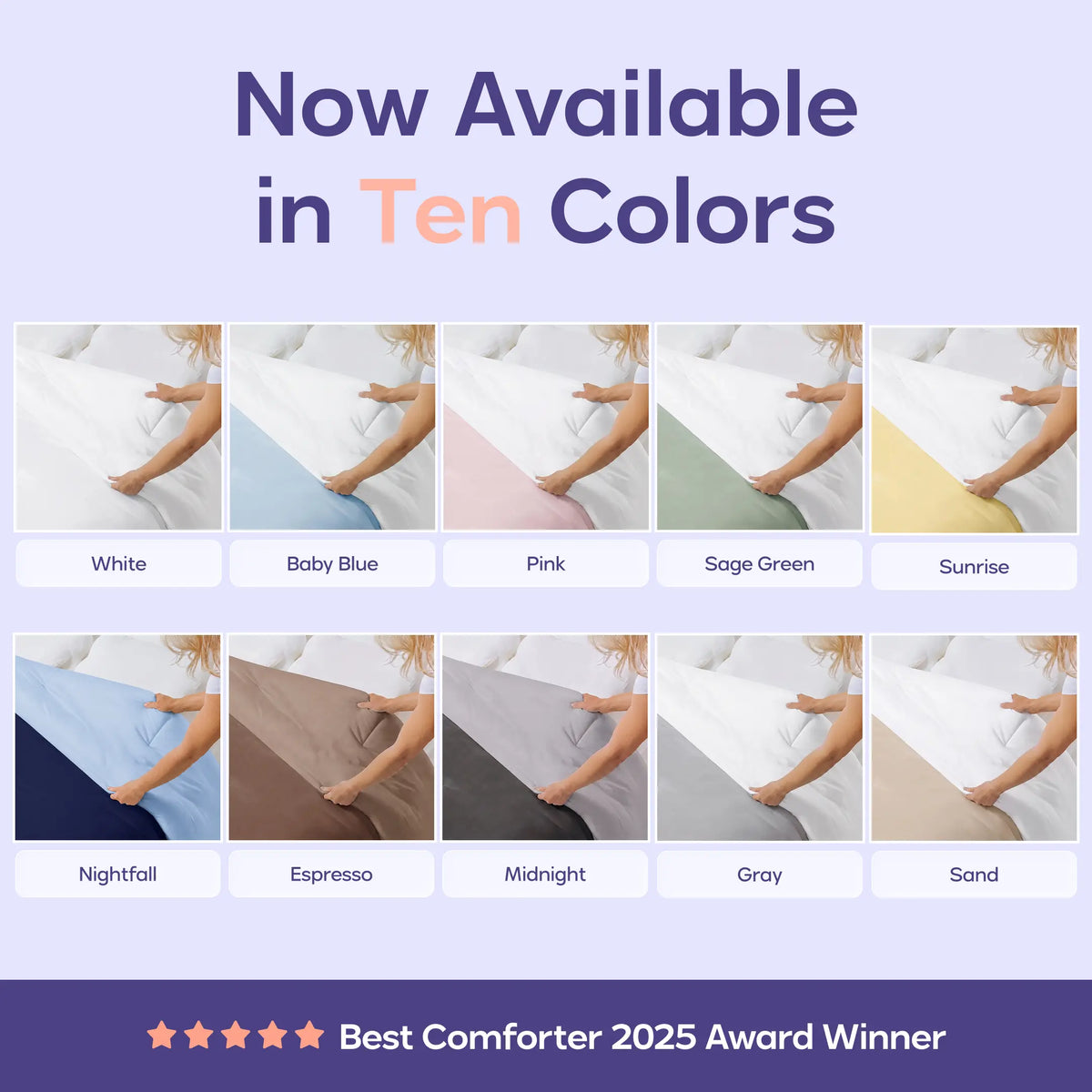 Marshmallow Comforter, Double-Stuffed Ultra Soft A-Class Fabric Blanket, Heat Adaptive Vegan Fill OEKO-TEX Certified Machine Washable