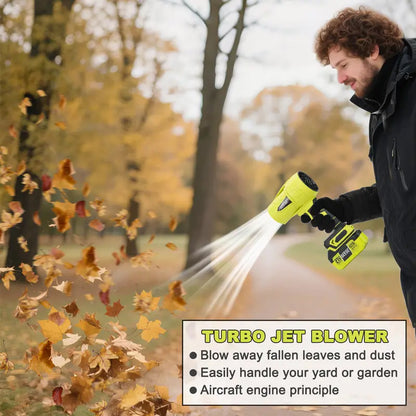 Cordless Turbo Jet Leaf Blower, Handheld Turbo Fan with Pure Copper Motor, Multi-Purpose Air Duster for Car Drying, Snow Clearing, Garden & Home Maintenance – Ideal Holiday & Halloween Gifts