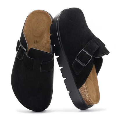 Project Cloud Benton Chunky Women's Genuine Leather Platform Clogs | ProjectPlush Lightweight Non-Slip Walking Mules