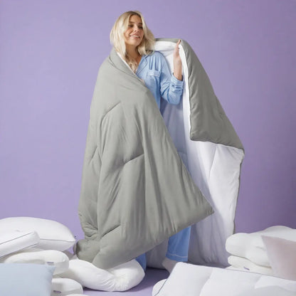 Marshmallow Comforter, Double-Stuffed Ultra Soft A-Class Fabric Blanket, Heat Adaptive Vegan Fill OEKO-TEX Certified Machine Washable