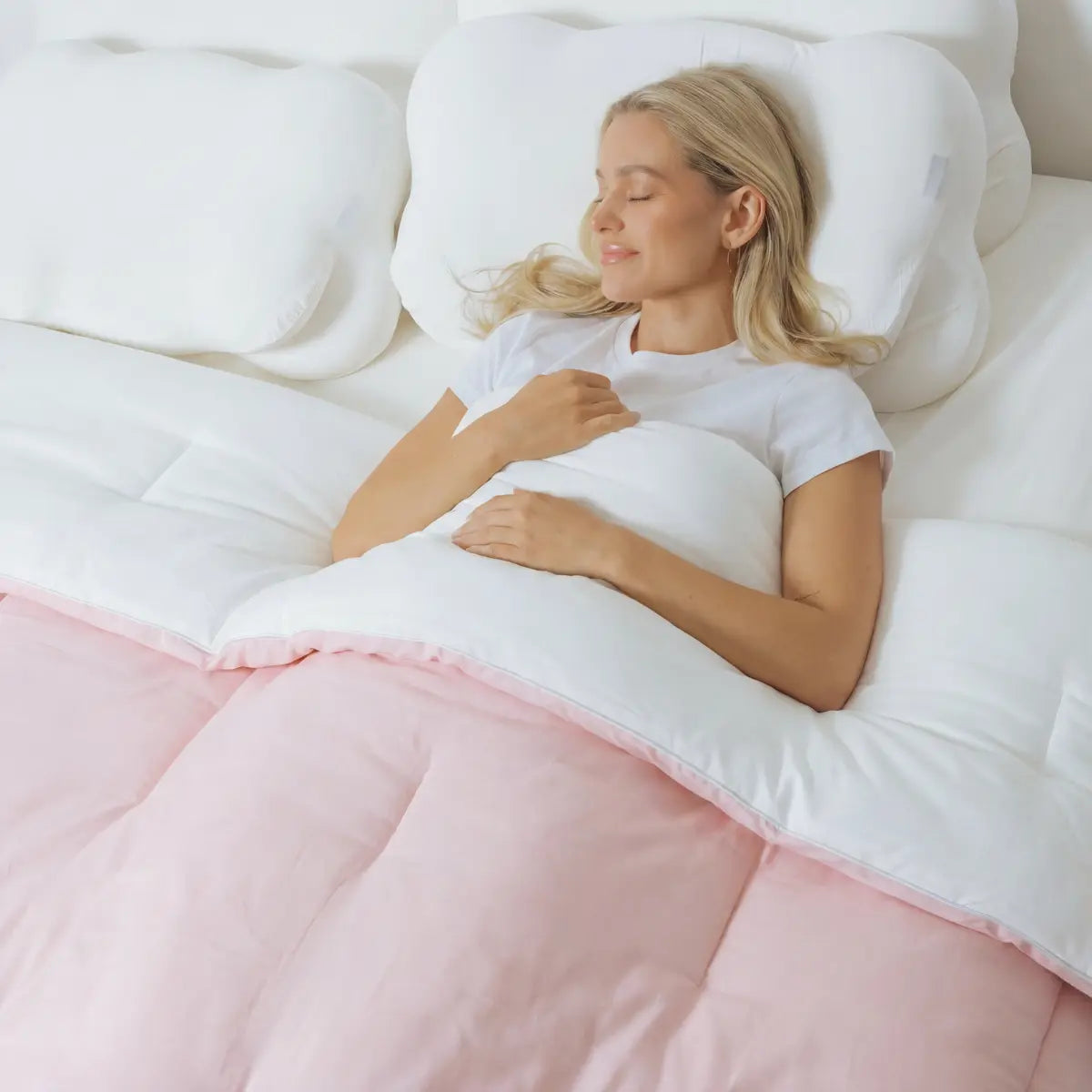 Marshmallow Comforter, Double-Stuffed Ultra Soft A-Class Fabric Blanket, Heat Adaptive Vegan Fill OEKO-TEX Certified Machine Washable