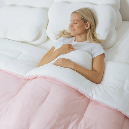 Marshmallow Comforter, Double-Stuffed Ultra Soft A-Class Fabric Blanket, Heat Adaptive Vegan Fill OEKO-TEX Certified Machine Washable