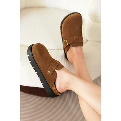 Project Cloud Benton Chunky Women's Genuine Leather Platform Clogs | ProjectPlush Lightweight Non-Slip Walking Mules