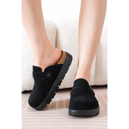 Project Cloud Benton Chunky Women's Genuine Leather Platform Clogs | ProjectPlush Lightweight Non-Slip Walking Mules