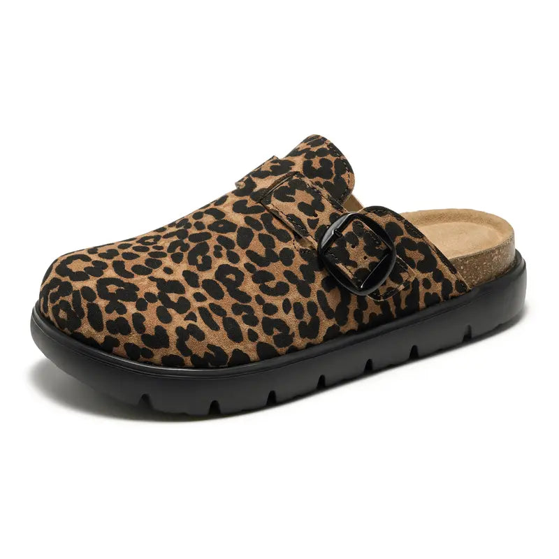 Project Cloud Benton Chunky Women's Genuine Leather Platform Clogs | ProjectPlush Lightweight Non-Slip Walking Mules