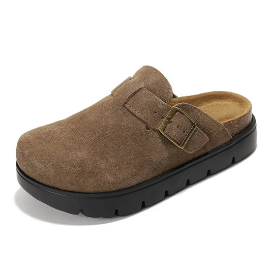 Project Cloud Benton Chunky Women's Genuine Leather Platform Clogs | ProjectPlush Lightweight Non-Slip Walking Mules